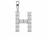 9ct White Gold 0.13ct Initial Diamond Pendants