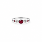 18ct White Gold Ruby & Diamond Dress Ring