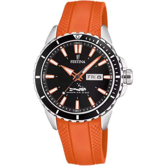 FESTINA The Originals Black & Orange Men's Watch - Markbridge Jewellers