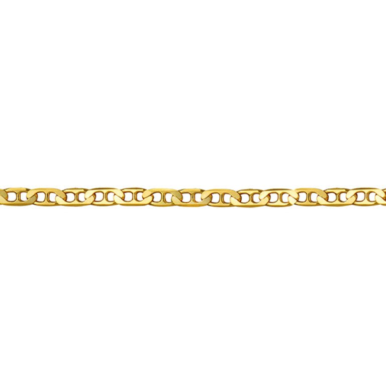 Gold Bevelled Anchor Diamond Cut Chain 2.40mm - Markbridge Jewellers