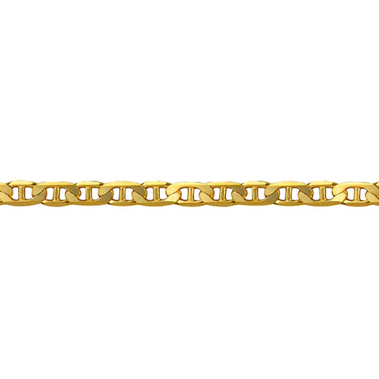 Gold Bevelled Anchor Diamond Cut Chain 3.10mm - Markbridge Jewellers