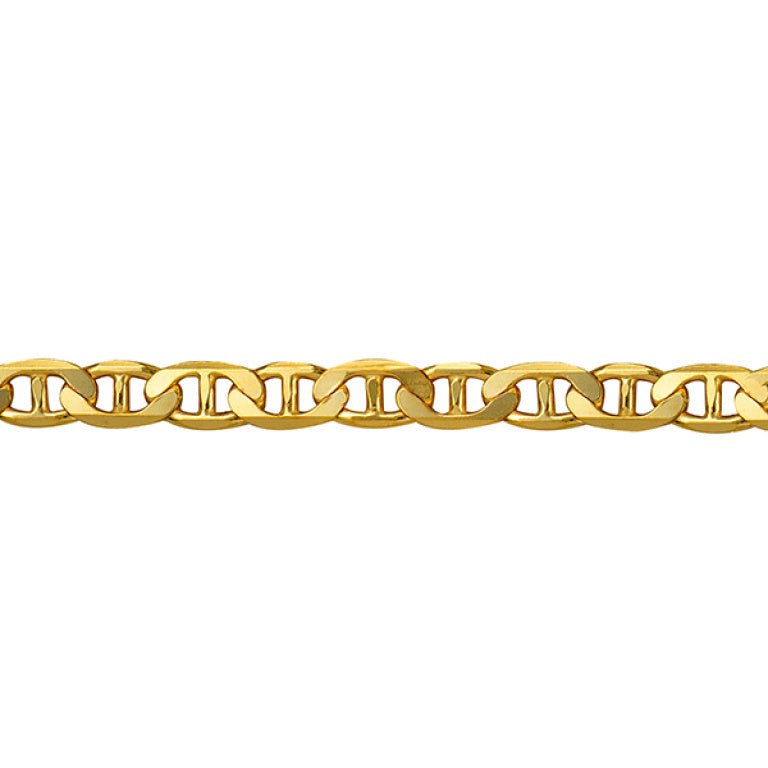 Gold Bevelled Anchor Diamond Cut Chain 3.80mm - Markbridge Jewellers