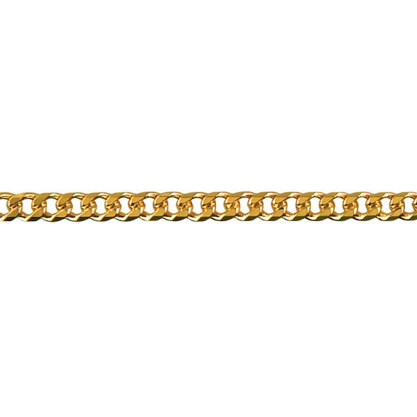 Gold Bevelled Curb Diamond Cut Chain 3.0mm - Markbridge Jewellers