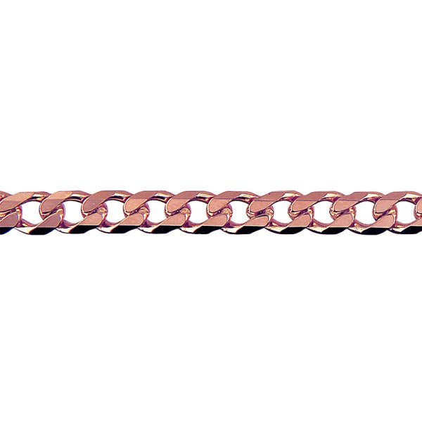 Gold Bevelled Curb Diamond Cut Chain 4.10mm - Markbridge Jewellers