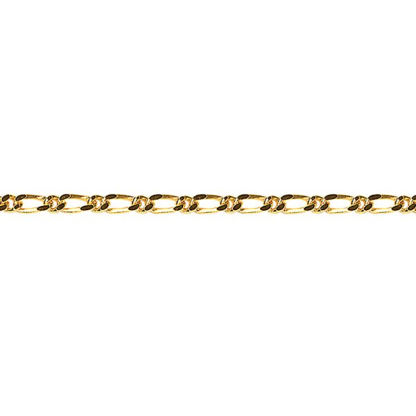 Gold Figaro Diamond Cut 1:1 Chain 1.40mm - Markbridge Jewellers