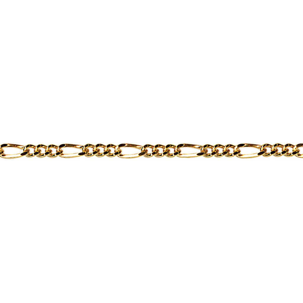 Gold Figaro Diamond Cut 3:1 Chain 1.90mm - Markbridge Jewellers