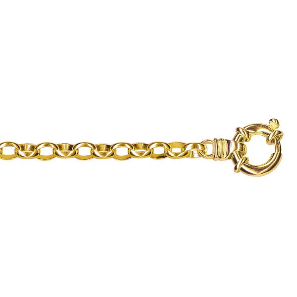 Gold Oval Belcher Euro Bolt Ring Bracelet 4.60mm - Markbridge Jewellers