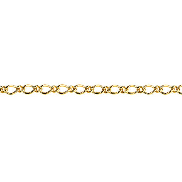 Gold Oval Figaro 1:1 Non - Diamond Cut Chain 2.70mm - Markbridge Jewellers