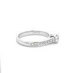 Half Bezel Solitaire Engagement Ring With Diamond Band - Markbridge Jewellers