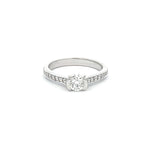 Half Bezel Solitaire Engagement Ring With Diamond Band - Markbridge Jewellers