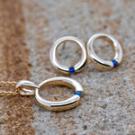 9ct Yellow Gold Sapphire Open Circle Pendant