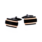 Ion Plated Black Rose Gold Steel Cufflinks - Markbridge Jewellers