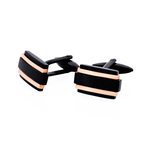 Ion Plated Black Rose Gold Steel Cufflinks - Markbridge Jewellers