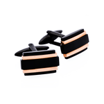 Ion Plated Black Rose Gold Steel Cufflinks - Markbridge Jewellers