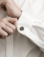 Ion Plated Brushed Black Round Stainless Steel Cufflinks - Markbridge Jewellers