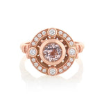 MB-LUXE -Art Deco Diamonds and Morganite Ring - Markbridge Jewellers
