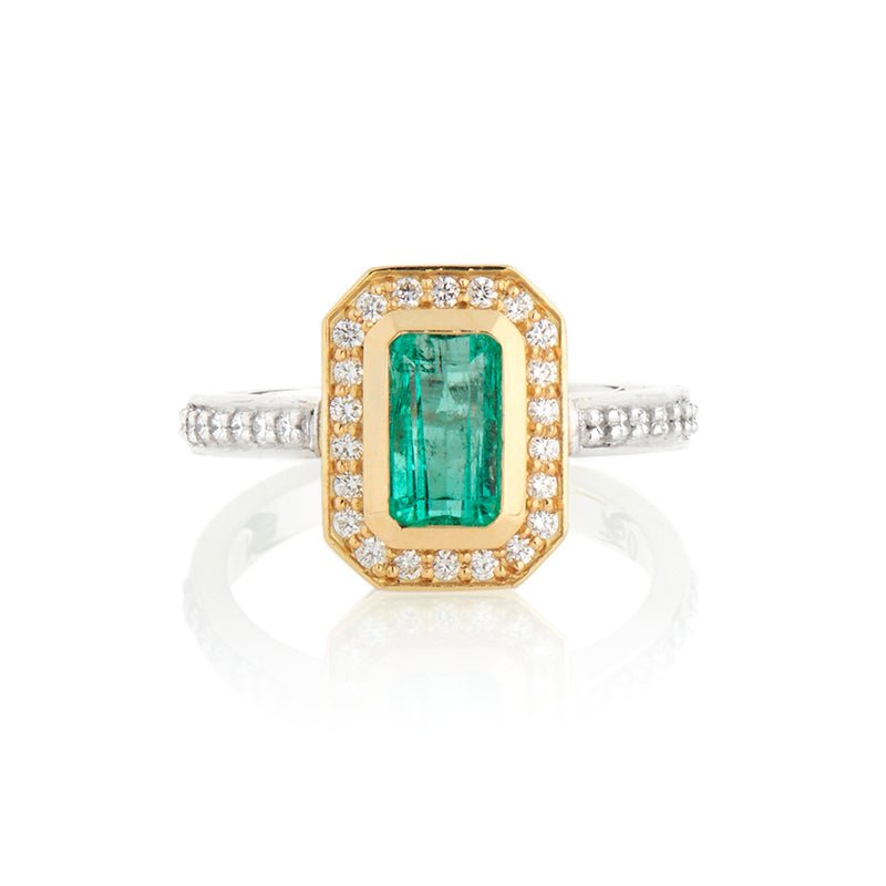 MB-LUXE - Art Deco Emerald and Diamonds Ring - Markbridge Jewellers