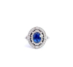 MB-LUXE Platinum Art Deco Diamonds and Sapphire Ring - Markbridge Jewellers