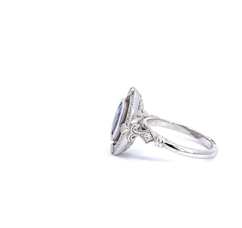 MB-LUXE Platinum Art Deco Diamonds and Sapphire Ring - Markbridge Jewellers