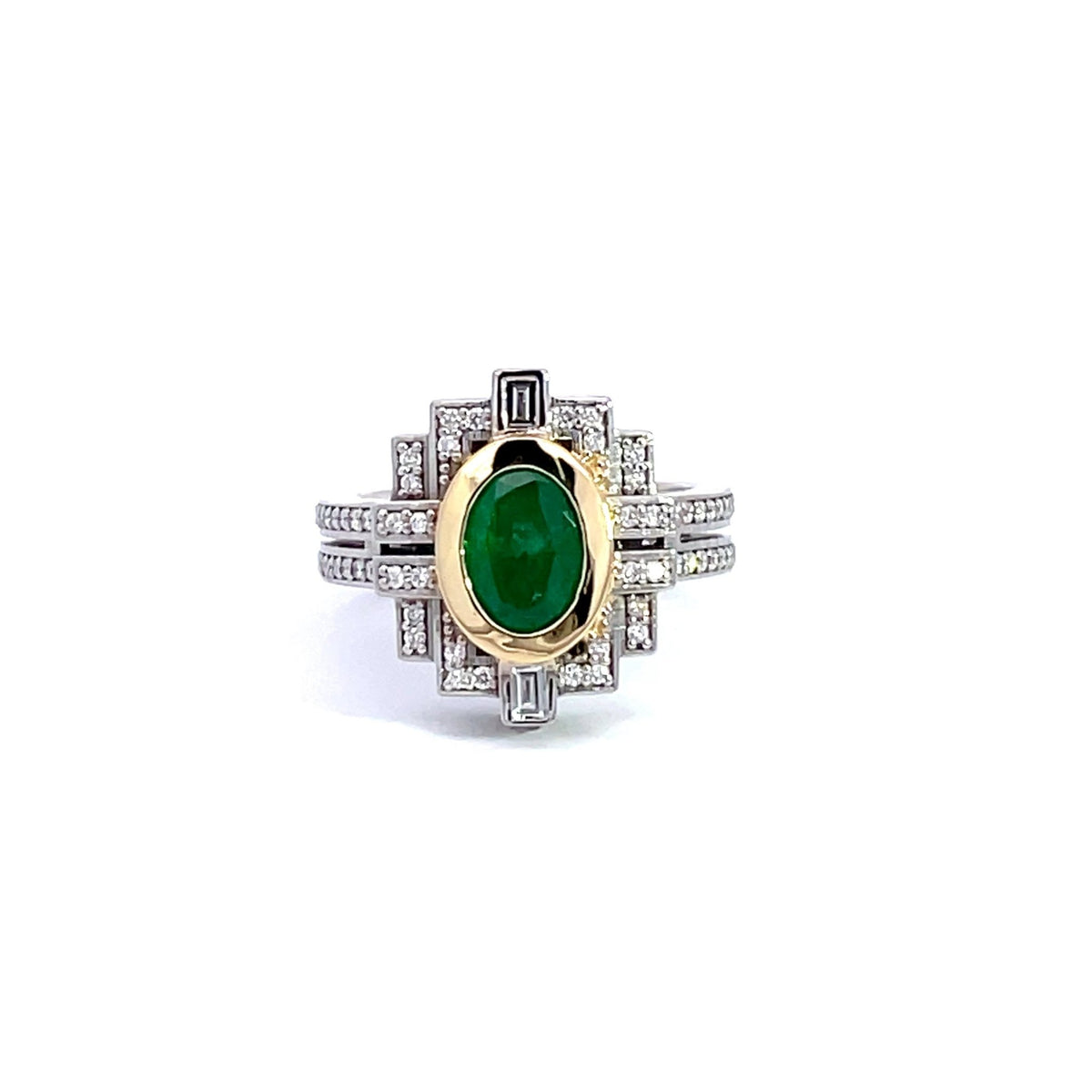 MB-Luxe "The Emerald" - Oval Natural Vivid Emerald and Diamond Ring - Markbridge Jewellers