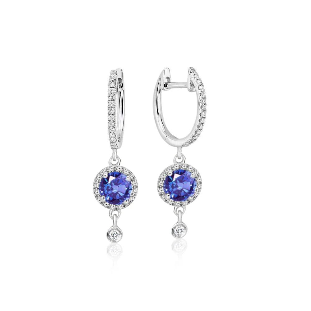 Meira T Blue Sapphire & Diamond Earrings - Markbridge Jewellers