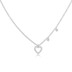 Meira T Dainty White Gold Heart Necklace with Diamonds - Markbridge Jewellers