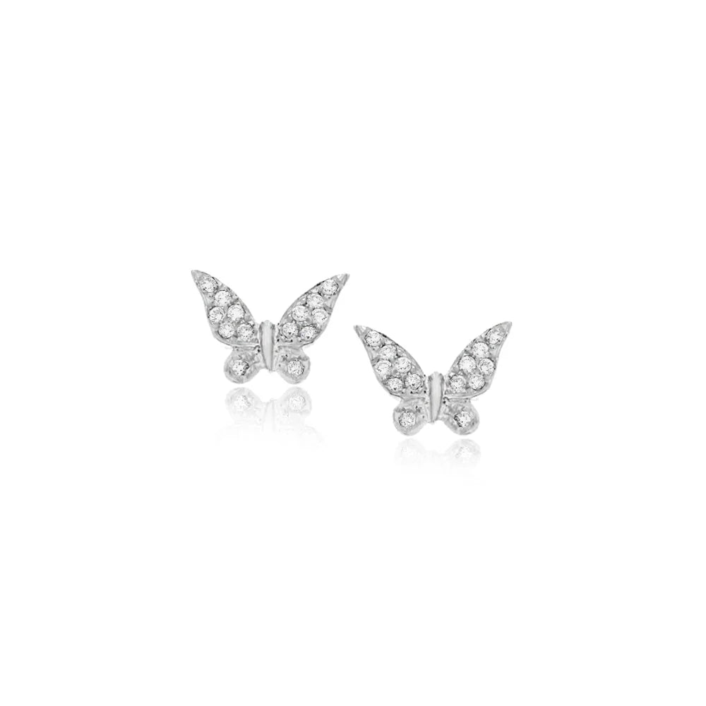 Meira T White Gold Diamond Butterfly Earrings - Markbridge Jewellers