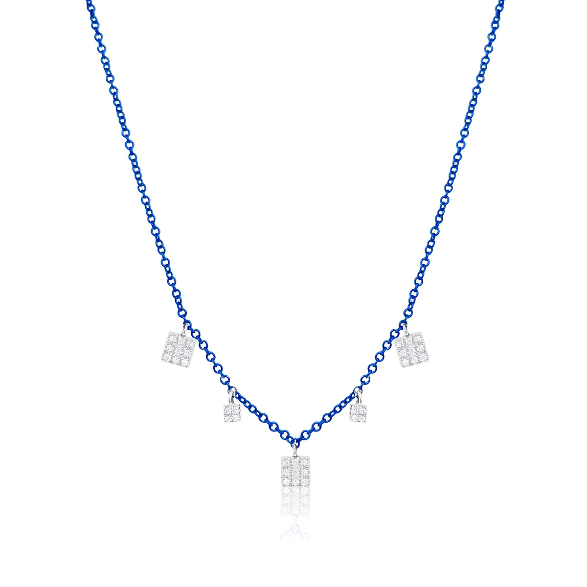 Meira T White Gold & Diamond Necklace with Blue Rhodium - Markbridge Jewellers