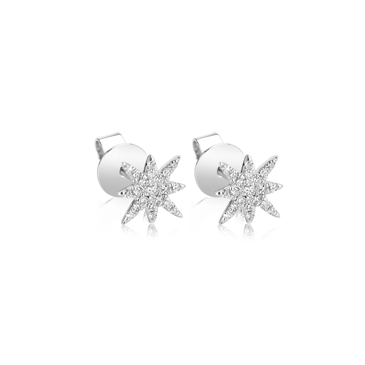 Meira T White Gold Diamond Starburst Earrings - Markbridge Jewellers