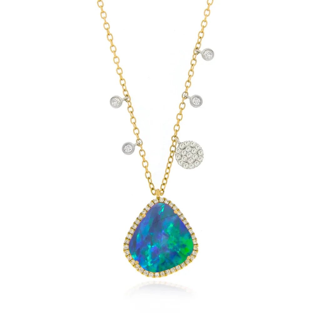 Meira T Yellow Gold, Opal & Diamond Necklace - Markbridge Jewellers