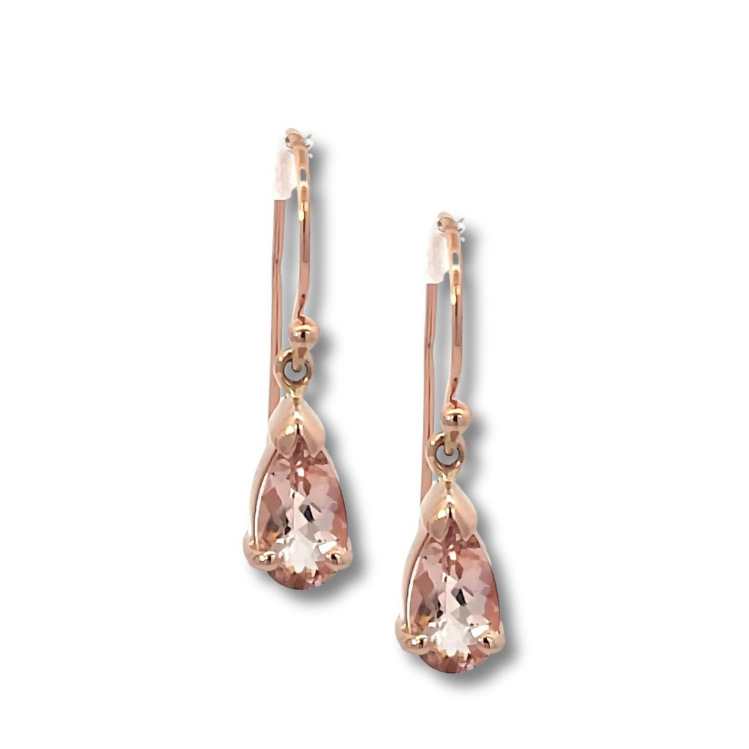 Morganite Drop Earrings - Markbridge Jewellers