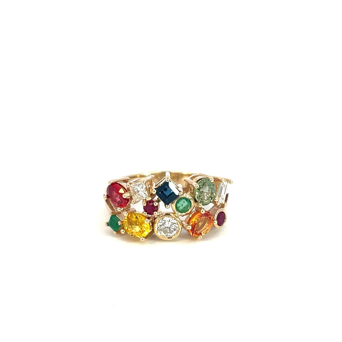 Multi Coloured Gemstone & Diamond Dress Ring - Markbridge Jewellers