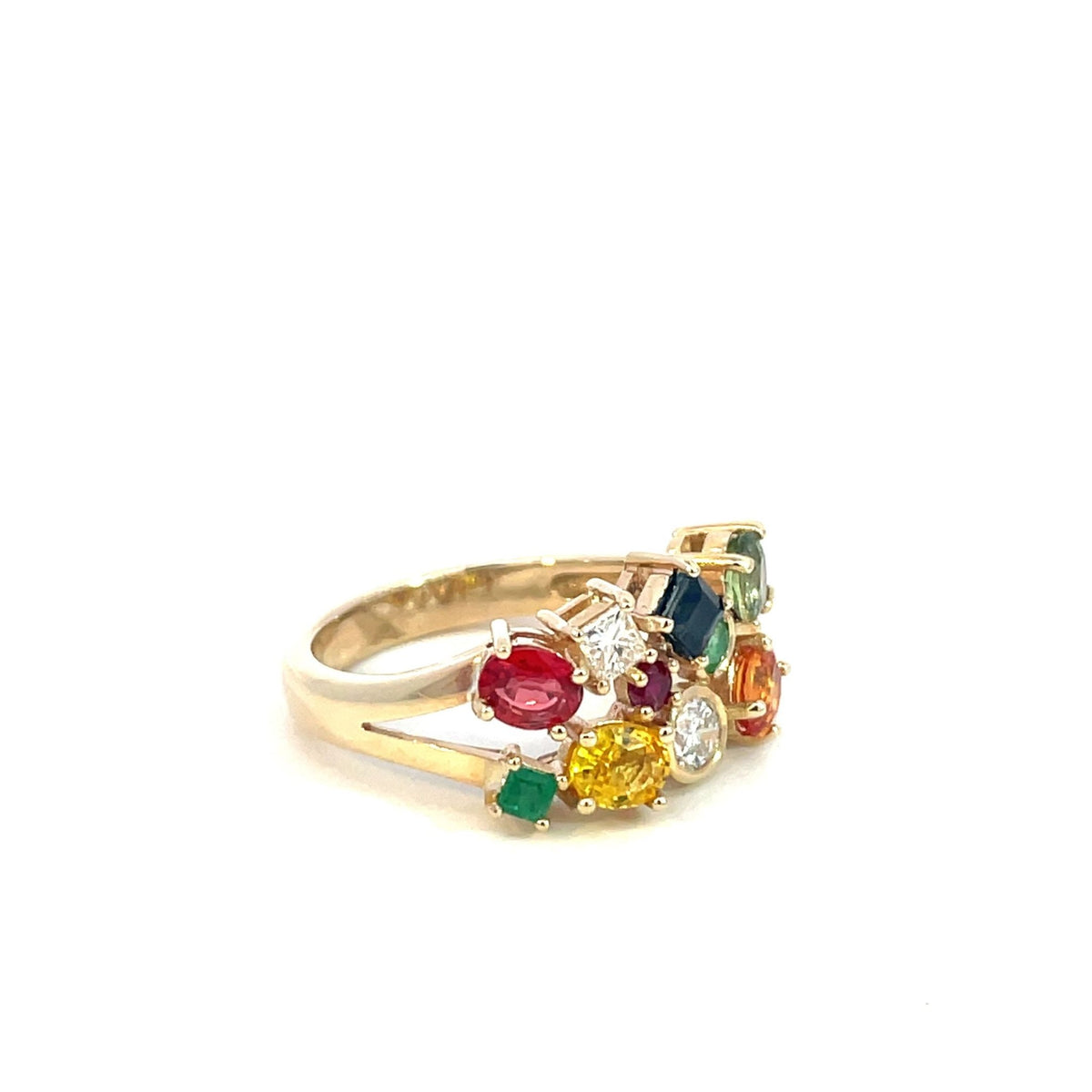 Multi Coloured Gemstone & Diamond Dress Ring - Markbridge Jewellers