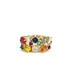Multi Coloured Gemstone & Diamond Dress Ring - Markbridge Jewellers
