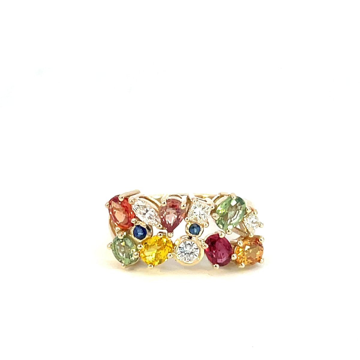Multi Coloured Sapphire and Diamond Ring - Markbridge Jewellers