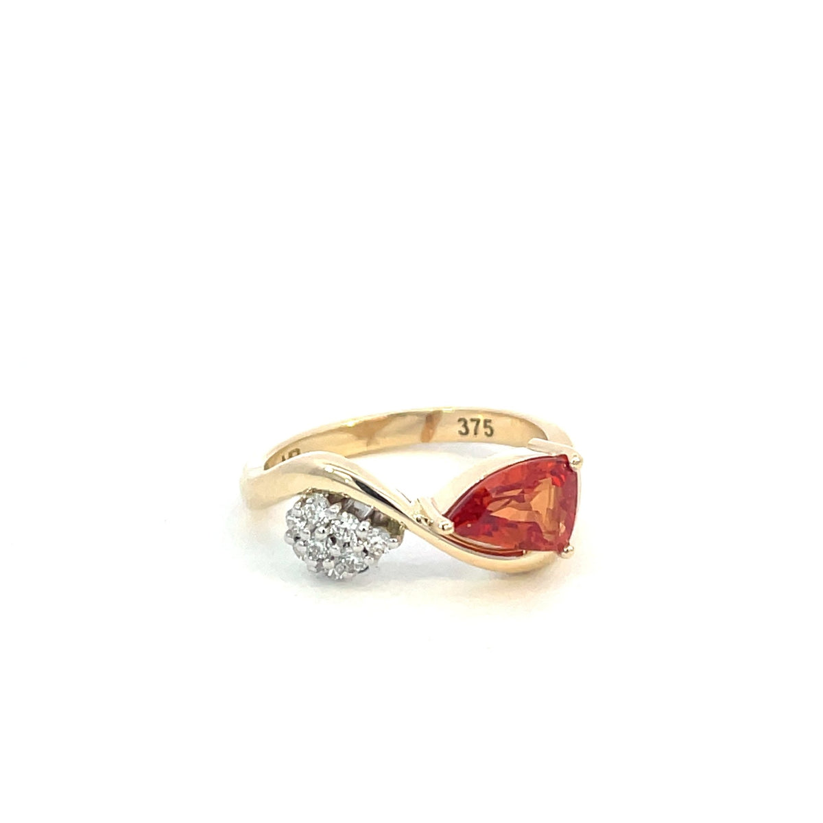 Orange Sapphire & Diamond Dress Ring - Markbridge Jewellers