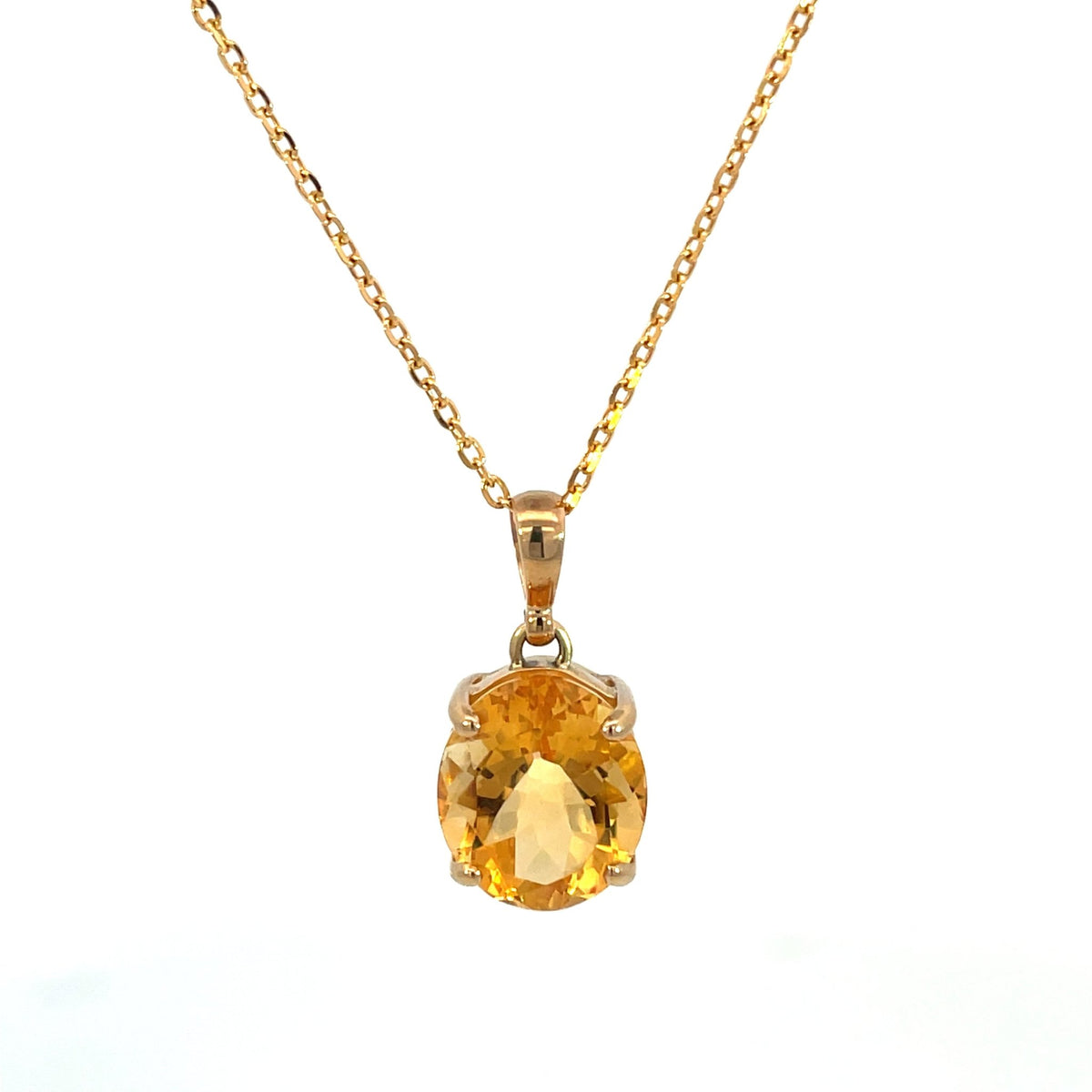 Oval Citrine Pendant - Markbridge Jewellers