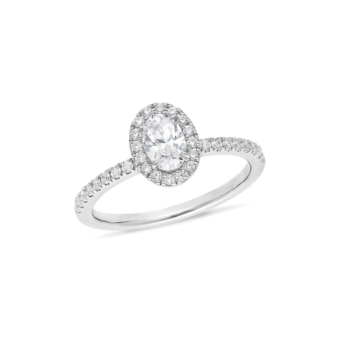 Oval Cut Diamond Halo Engagement Ring - Markbridge Jewellers