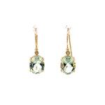 Oval Green Amethyst Drop Earrings - Markbridge Jewellers
