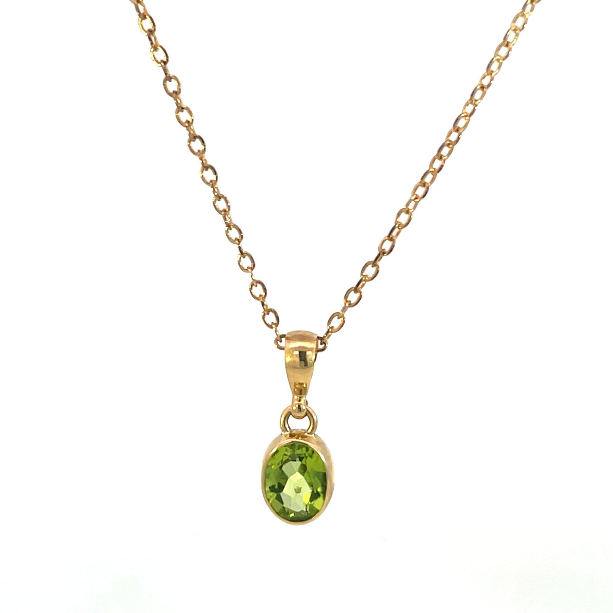 Oval Peridot Pendant - Markbridge Jewellers