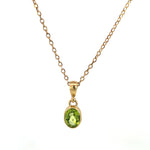 Oval Peridot Pendant - Markbridge Jewellers