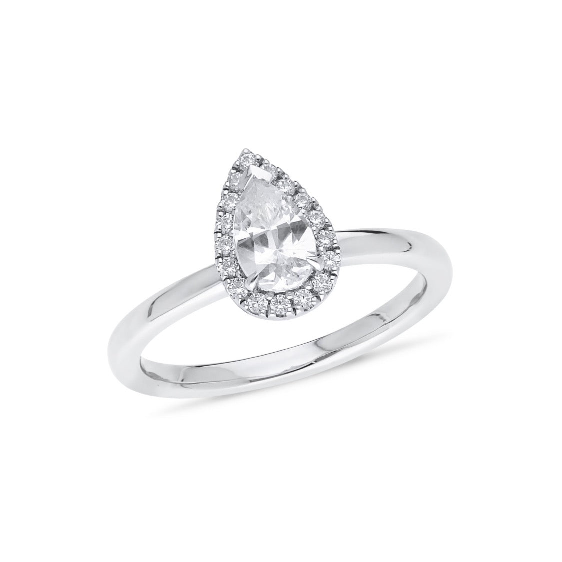 Pear Shape Diamond Halo Engagement Ring - Markbridge Jewellers