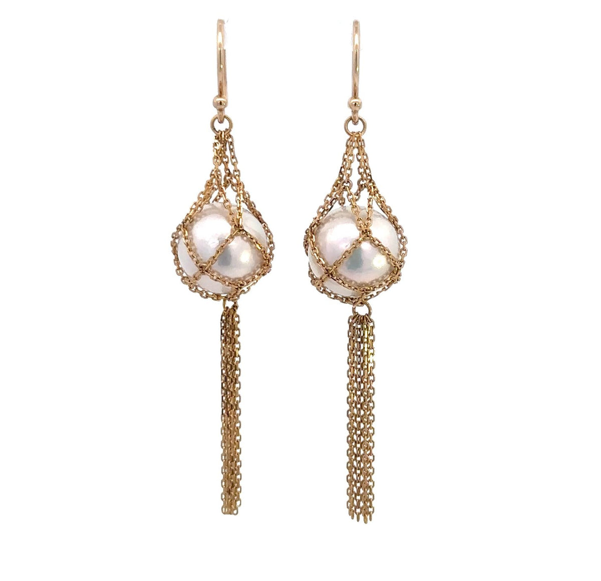 Pearl Net Drop Earrings - Markbridge Jewellers