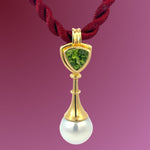 Peridot and Pearl Pendant - Markbridge Jewellers