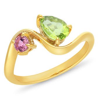 Peridot & Pink Sapphire Dress Ring - Markbridge Jewellers