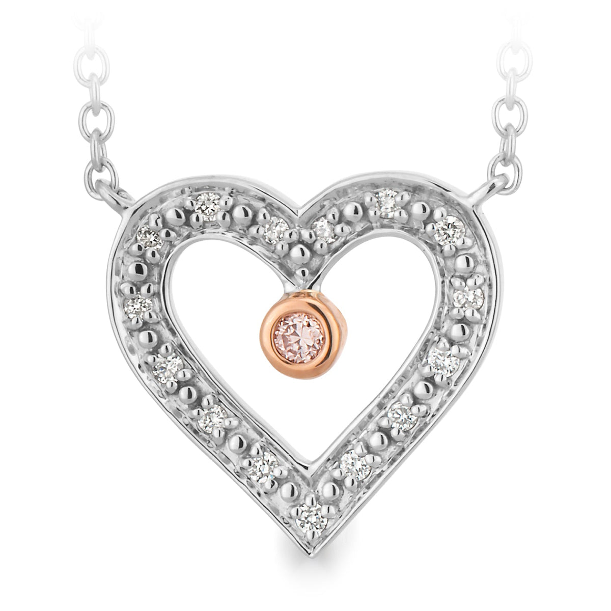 Pink Diamond Heart Pendant - Markbridge Jewellers