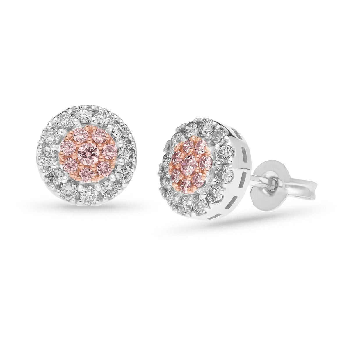 Pink Diamond Round Earring - Markbridge Jewellers
