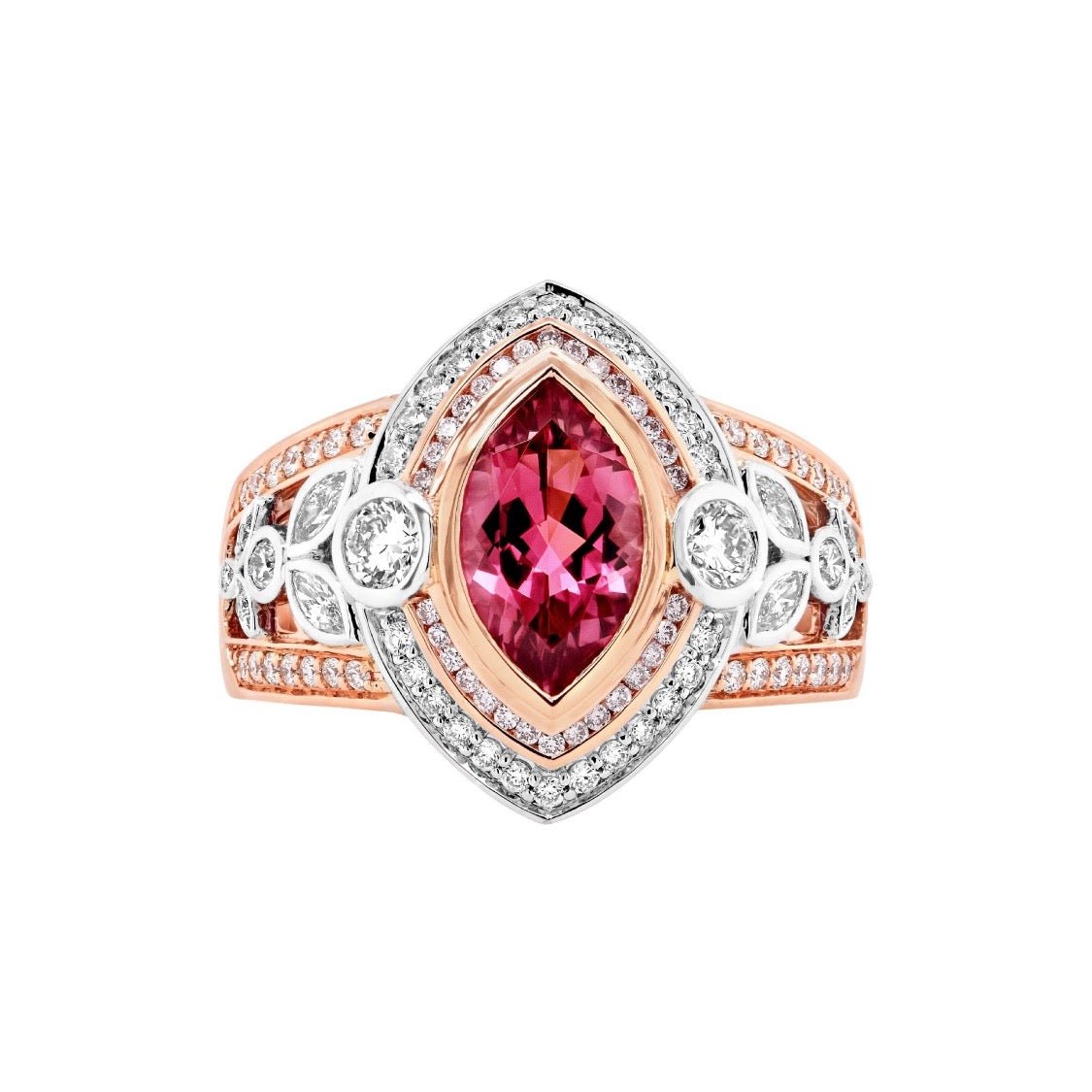 Pink Diamond & Toumaline Ring - Markbridge Jewellers