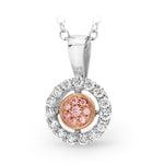 Pink Halo - Argyle Pink and White Diamonds Pendant - Markbridge Jewellers