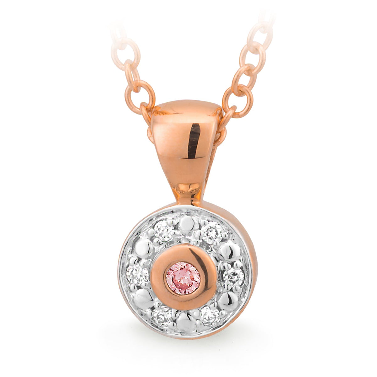 Pink & White Diamond Pendant - Markbridge Jewellers